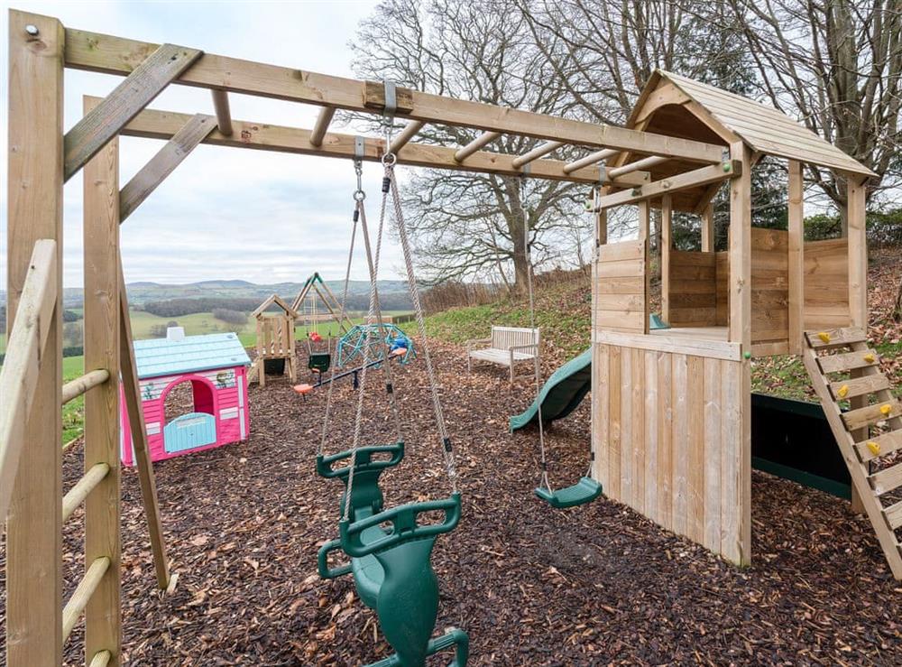 Children’s play area at Ysgubor in Pwllglas, near Ruthin, Denbighshire