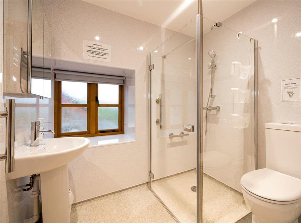 En-suite shower room at Ysgubor in Pwllglas, near Ruthin, Denbighshire