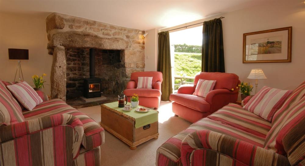 The sitting room at Zennor Honor's House in St. Ives, Cornwall
