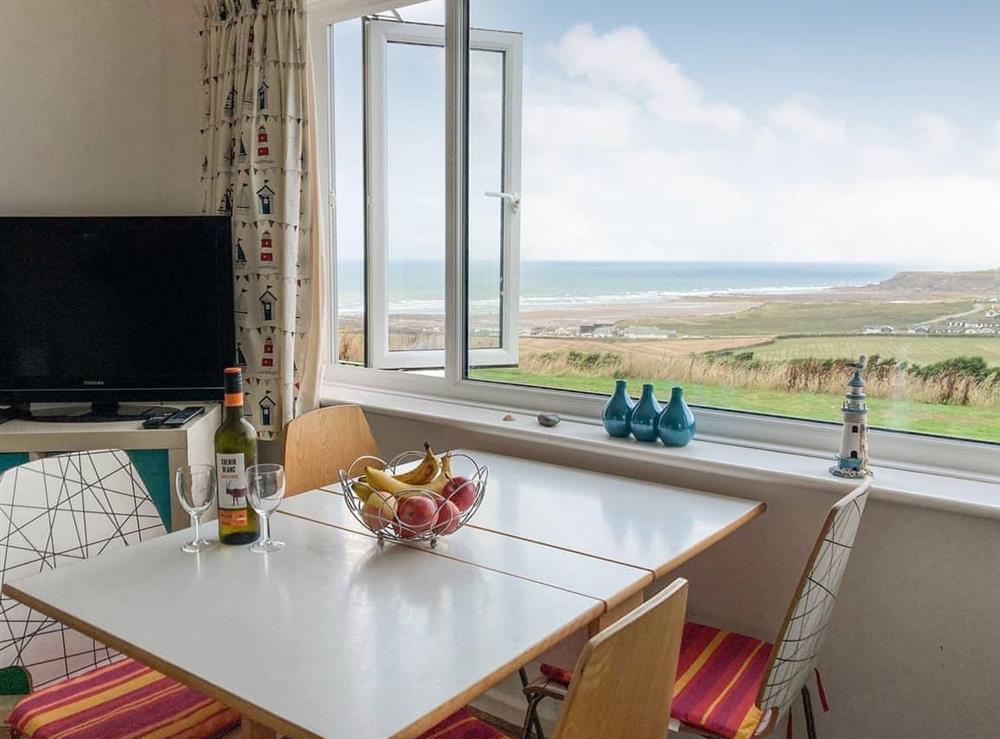 Living area at Zephyrs View in Widemouth Bay, near Bude, Cornwall